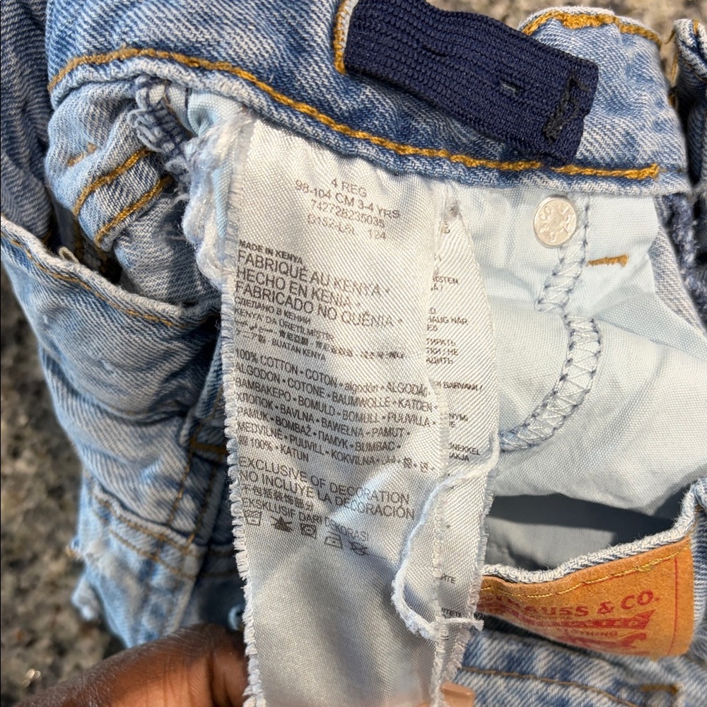 Levi's Light Blue Denim Kids Shorts - Picture 8 of 15